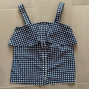 Michael Kors gingham ruffle tank top